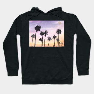 Tropical Nights in Paradise Watercolor Art Hoodie